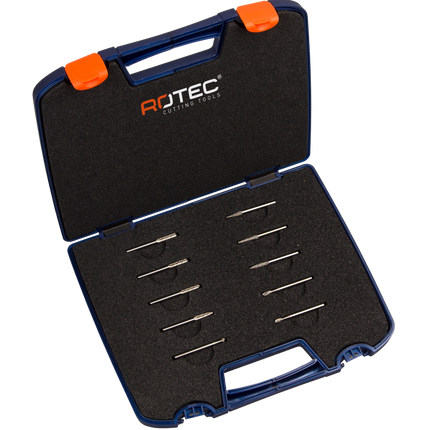 Rotec stiftfrezenset 10 delig ø3 / Z6 in kunststof koffer - 900.3060