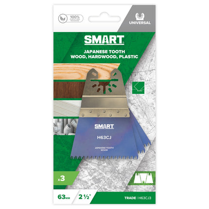SMART Universeel 63mm Japanese Tooth Blade 3st - H63CJ3
