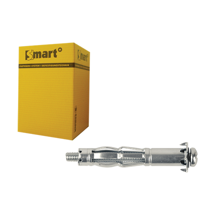 Metalen hollewandplug + vijs M 4x 38 verzinkt (100st)