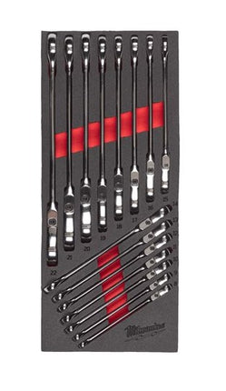 Milwaukee MAX BITE™ Flex Steek Ratelsleutel Set Foam Inlay 15-delig