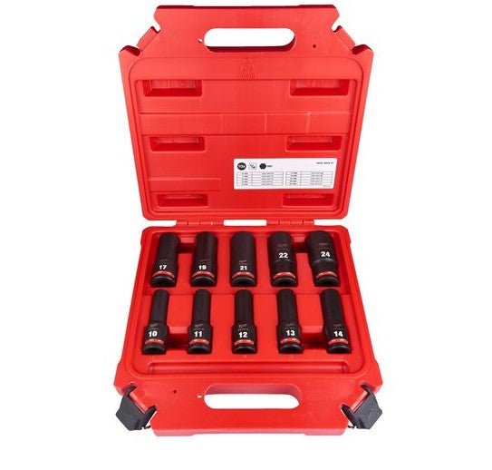 Milwaukee 1/2 impact socket set deep-10pc- 4932480457