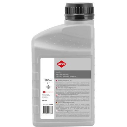 Airpress zuigercompressor olie 500ml 12491