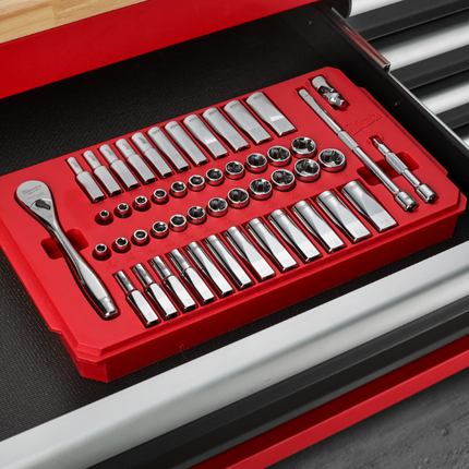 Milwaukee 28-delige doppenset 1/4" metrische Ratel + aandrijving