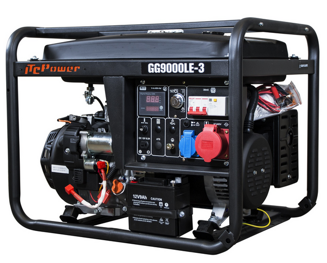 ITCPOWER GG9000LE-3 benzine aggregaat 7500W 400V/230V