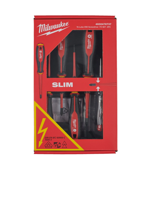 Milwaukee schroevendraaierset VDE Tri-Lobe 5 delig - 4932478737 +gratis spanningstester