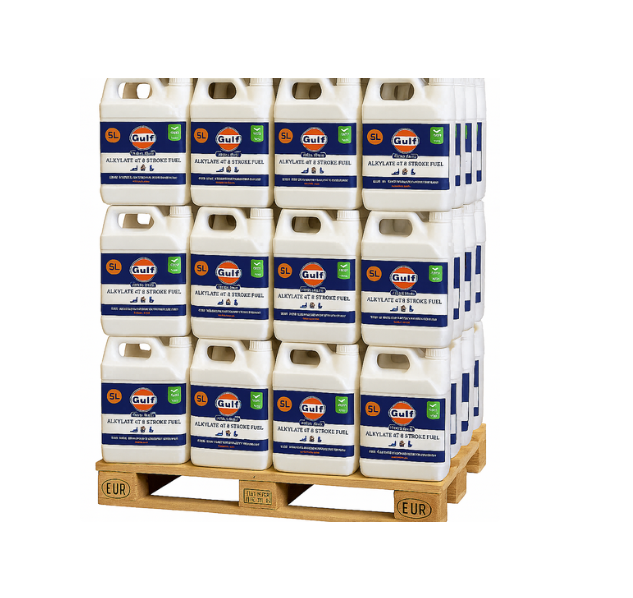 Gulf Pro Fuel 4T alkylaatbenzine 5 liter voor viertaktmotoren - Pallet 144 stuks
