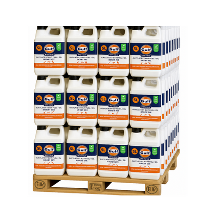 Gulf Pro Fuel 2T alkylaatbenzine 5 liter voor tweetaktmotoren – Pallet 144 stuks