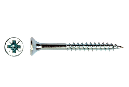 Pgb-fasteners spaanplaatschroef VZK-Z 6,0x120 deeldraad Zn PZ 3 -100st.