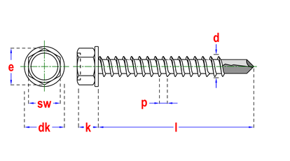 Pgb-fasteners zelfborende schroef D.7504K 4,8x19 voldraad Zn 8 -200st.