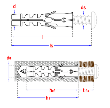 Pgb-fasteners nylon spreidplug zndr boord SMART 6x30 - 100st.