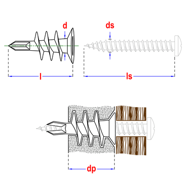 Pgb-fasteners zelfb. gipskartonplug 13x32 - 50st.