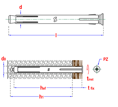 Pgb-fasteners kozijnenplug 10x132 Zn - 50st.