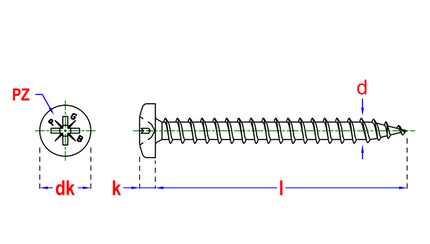 Pgb-fasteners spaanplaatschroef PH-T 4,0x40 voldraad Zn PZ2 - 200st.