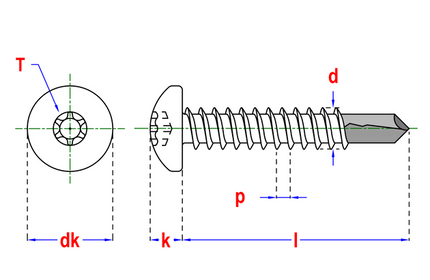 Pgb-fasteners zelfborende schroef 7504M-T15 3,50x16 voldraad Zn -200st.