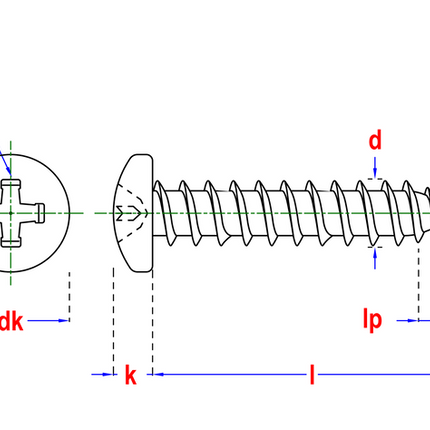 Pgb-fasteners plaatschroef DIN 7981C-H 3,5x16 voldraad Zn -200st.