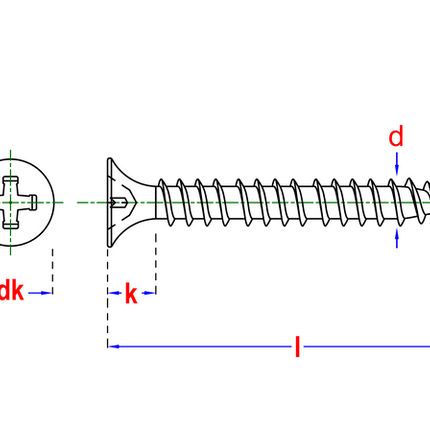 Pgb-fasteners snelbouwschroef PGB "S" gefosf. 3,5x35 voldraad -1000st.