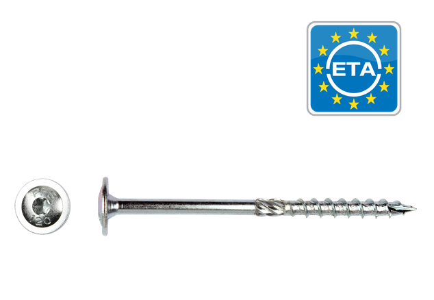 Pgb-fasteners PFS+ flenskophoutschroef T30 6x240 Zn deeldraad - 100st.