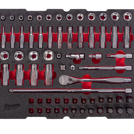 Milwaukee PACKOUT 3/8" Ratel- en doppenset 67-delig - 4932501868