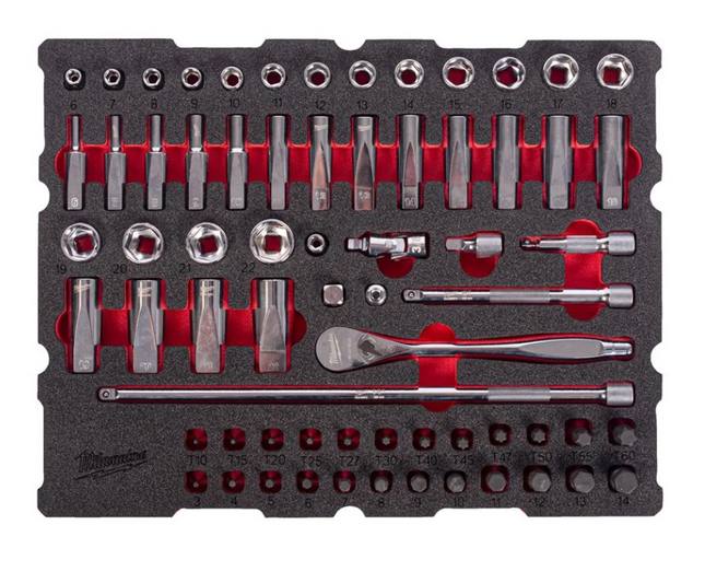 Milwaukee PACKOUT 3/8" Ratel- en doppenset 67-delig - 4932501868