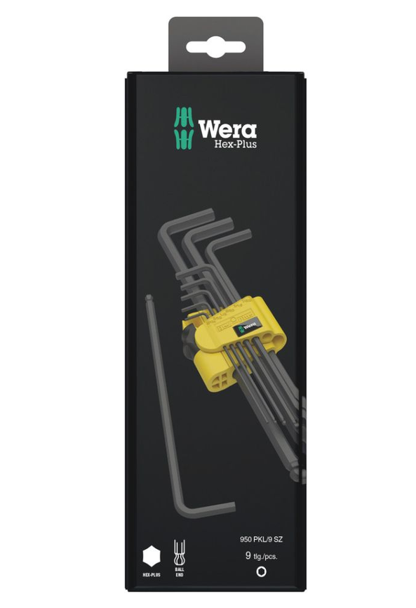 Wera 950 PKL/9 SZ N SB Stiftsleutelset, inch, BlackLaser