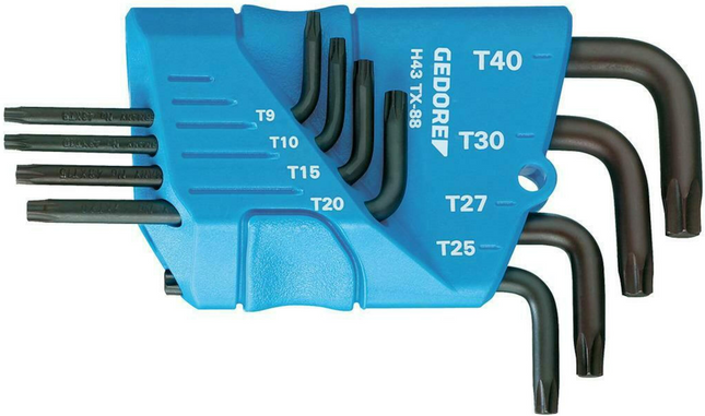Gedore Stiftsleutelset 8-dlg TORX T9-T40