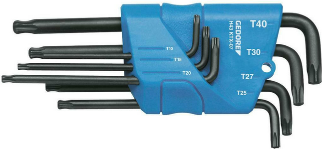 Gedore stiftsleutelset 7-dlg TORX kogelkop T10-T40