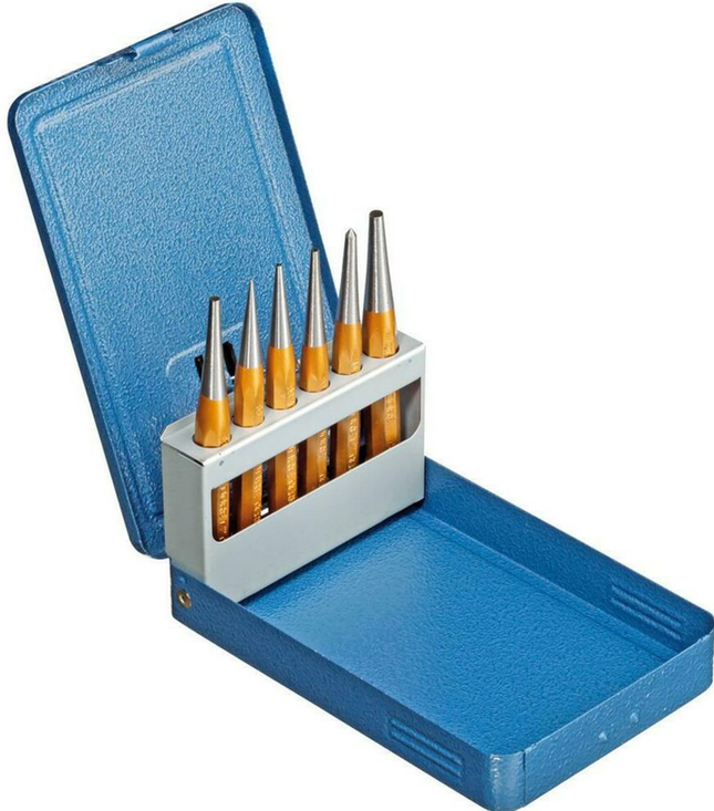 Gedore doorslagset 6-dlg in metalen cassette