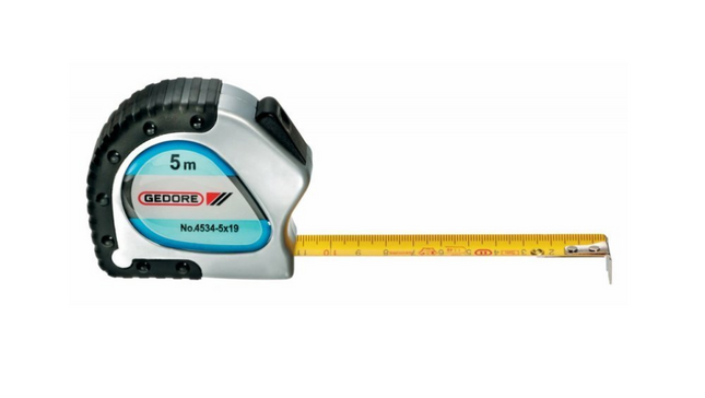 Gedore rolbandmaat 5m 19mm met vastzetknop