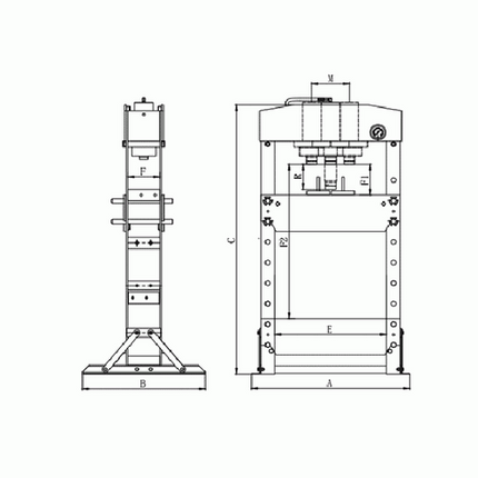 Rodcraft hydraulische werkplaatspers WP30P - 30ton - 8951000071