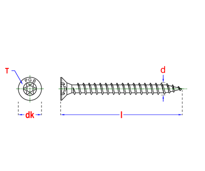 Pgb-fasteners spaanplaatschroef VK-T 3,0x12 voldraad Zn T10 -200st.