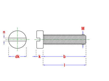 Pgb-fasteners metaalschroef CK DIN 84 M 4x12 voldraad Zn -200st.