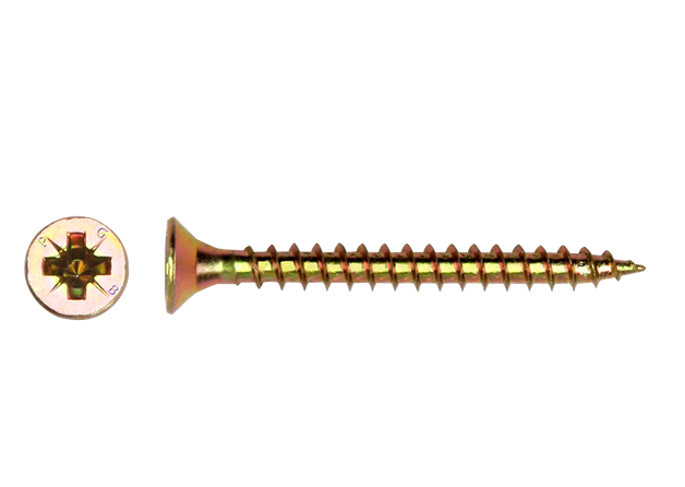 Pgb-fasteners spaanplaatschroef VK-Z 4,00x40 voldraad ZnG - 1000st.