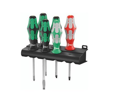 Wera 334/368/6 schroevendraaierset + houder