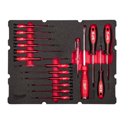 Milwaukee precisie schroevendraaiers Foam inlay (17-delig) - 4932493644