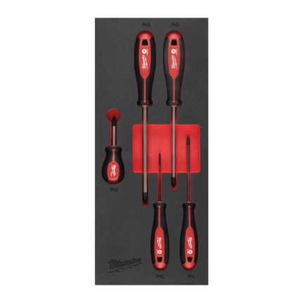 Milwaukee schroevendraaierset PH Foam Inlay 5 delig - 4932492393