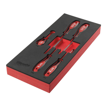 Milwaukee schroevendraaierset PH Foam Inlay 5 delig - 4932492393
