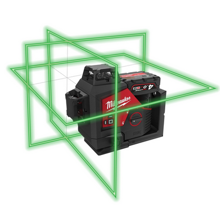 Milwaukee M12 3PLKIT-401P Kruislijnlaserset met 3x360°groen