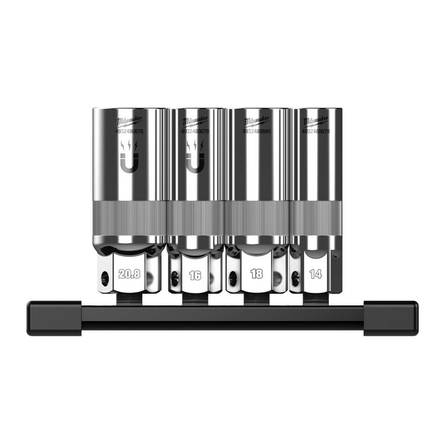 Milwaukee bougiedopsleutelset op rail 3/8" 4-delig - 4932498383