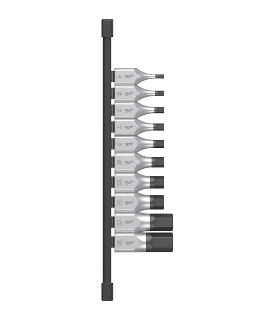 Milwaukee metrische hex bit doppenset 1/2˝ aandrijving 10-delig - 4932480853