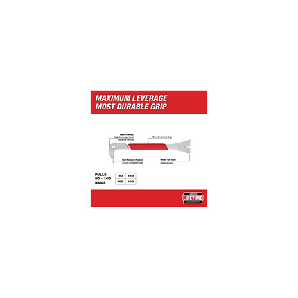 Milwaukee Koevoet 254mm met brede klauw - 4932478252