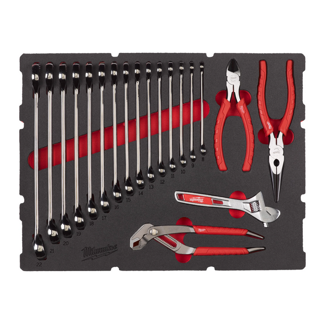 Milwaukee sleutel en tangenset MAXBITE Foam inlay 19-delig voor packout - 4932493339