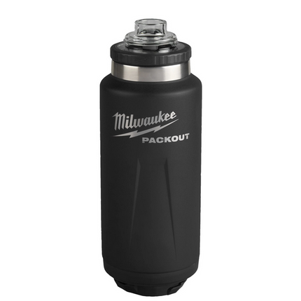 Milwaukee Packout fles 1065ml zwart met deksel - 4932493468