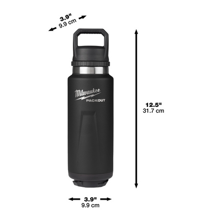 Milwaukee Packout fles 1065ml zwart met deksel - 4932493468