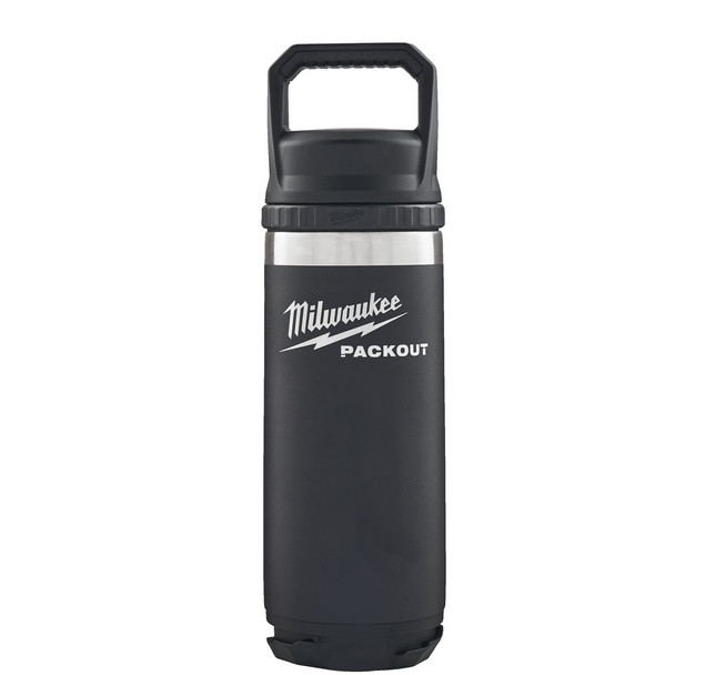 Milwaukee Packout fles 532 ml zwart met deksel - 4932493992