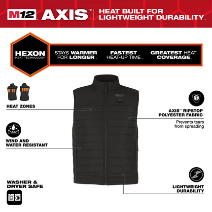 Milwaukee M12 HPVBL3-0 verwarmde bodywarmer zwart