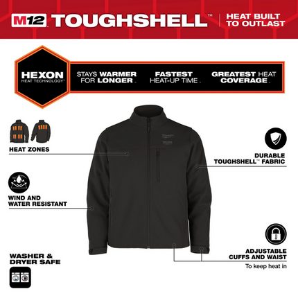 Milwaukee M12 HJBL6 Verwarmde Jas Zwart