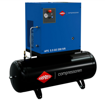 Airpress Schroefcompressor APS 5.5 GO 200 Combi IVR 5.5 pk/4 kW - 361905-IVR