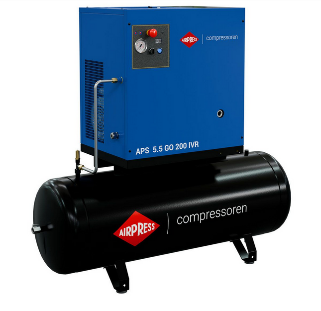 Airpress Schroefcompressor APS 5.5 GO 200 Combi IVR 5.5 pk/4 kW - 361905-IVR