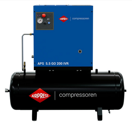 Airpress Schroefcompressor APS 5.5 GO 200 Combi IVR 5.5 pk/4 kW - 361905-IVR