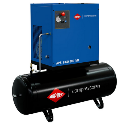 Airpress Schroefcompressor APS 9 GO 200 Combi IVR 10 pk/7.5 kW - 361909-IVR